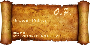 Oravan Petra névjegykártya